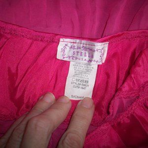 Stella Lingerie Nightgown Lace Size Small Pink Nightie Lined Bodice USA Vintage